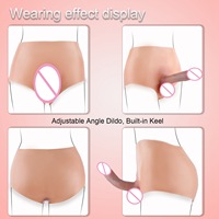 Dildo realista de silicona para mujer, tipo pantalón, hueco y sólido, para uso lésbico, para hombre y mujer