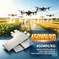 Cellules à semi-conducteurs 450 Wh/kg 3,7 V pour batteries de drones UAV, octocoptères, VTOL, de cartographie, de levage lourd et de transport de marchandises (4S, 6S, 8S, 12S, 12 Ah, 16 Ah, 25 Ah, 30 Ah)