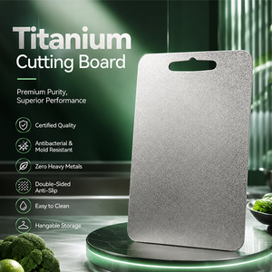 Planche à découper en titane pur cristallin de qualité supérieure, antibactérienne, antidérapante, en métal, pour la cuisine - Product Image 1