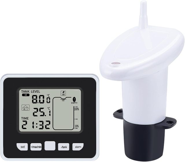 FT0021 Liquid Tank Level Meter Water Level Indicator High Low Alarm Remote Ultrasonic Sensor for Water Oil Tanks