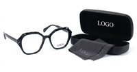Montures optiques en acétate personnalisées avec logo OEM ODM, vente en gros, forme œil de chat, lunettes rétro de haute qualité pour femmes