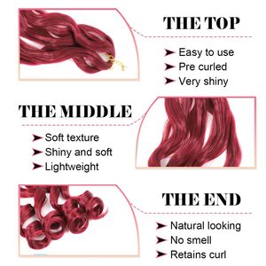 Meilleur prix et haute qualité – Cheveux synthétiques tressés pré-étirés de 24 pouces, 150g, en fibre haute température, pour tresses françaises au crochet, ondulations lâches - Product Image 3