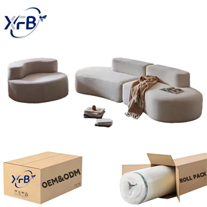 Modern Art Modular Sectional <strong>Sofa</strong> in Cream-Coloured Minimalist Style | Vacuum Compressed Viral Design <strong>for</strong> Living Room &amp; <strong>Bedroom</strong> - Product Image 1