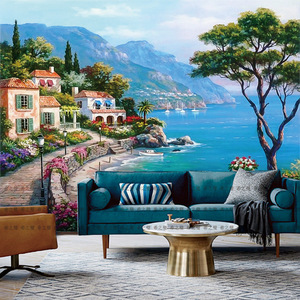 8D Mural 5D Paysage Méditerranéen Papier Peint Salon Canapé Tv Fond Papier Peint 3D <span class=keywords><strong>Film</strong></span> Et Télévision Revêtement Mural - Product Image 2