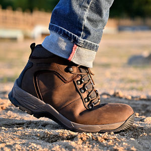 MDソールEVAラバー工場冬のハイキングレイバーシューズを直接販売本革耐摩耗性ソリッドソール安全靴 - Product Image 5