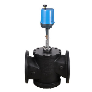 Vanne de régulation électrique bidirectionnelle DN300 PN16 pour systèmes d'eau, avec raccord à bride pour commande CVC - Product Image 1