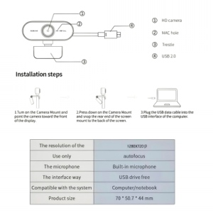 HD 1080P Mini USB Webcam Đầy Đủ Màu Sắc CMOS Microphone Bao Gồm Máy Tính Xách Tay/Máy Tính Để Bàn Máy Tính Webcamera Cho Video Trực Tiếp Cuộc Gọi Hội Nghị - Product Image 6