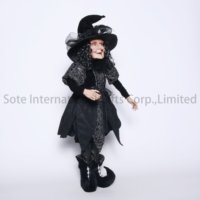 Nouveau Design Spooky Noir Halloween Sorcière Poupées Ornements Décor D'intérieur Figurines Avec Chapeau Anneau Pour Les Décorations De Festival