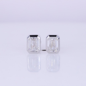 Starsgem 4x6mm gevşek zümrüt kesim lab yetiştirilen elmas mozanit elmas küpe 9k/10k/14k/18k çerçeve küpe damızlık Eemerald kesim - Product Image 2