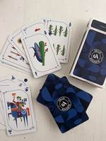 Cartes éducatives personnalisées en papier 300 g/m² avec noyau bleu et finition lin, coffret cadeau