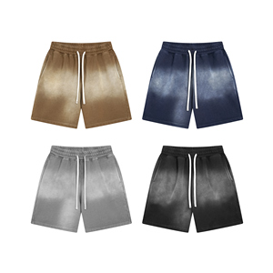 Short rétro délavé pour hommes Streetwear Pantalon court d'été batik lourd 430g - Product Image 2