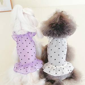 <span class=keywords><strong>Ropa</strong></span> de verano para perros y gatos, ligero, transpirable, protector solar, repelente de mosquitos, gasa, corazón, manga voladora, vestido de princesa - Product Image 4