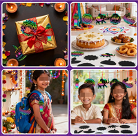 Kit d'Artisanat en Papier Décoratif pour Fête de Diwali : Guirlandes, Bannières, Drapeaux et Ornements à Suspendre pour la Maison, la Chambre, la Cheminée et les Portes