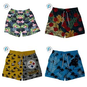 Pantalones cortos de malla de flora para entrenamiento deportivo con diseño de poliéster de verano, pantalones cortos florales tropicales personalizados, pantalones cortos de playa de secado rápido de 5 pulgadas para hombres - Product Image 2