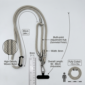 Cordon de téléphone universel réfléchissant en polyester durable de 8 mm, bandoulière/poignet/cou, réglable avec fermoir détachable, pour extérieur - Product Image 3