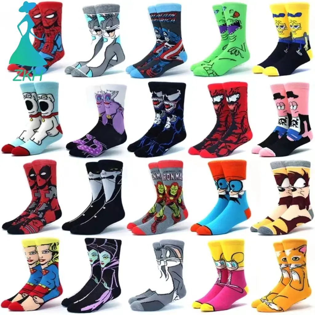 Neueste Männer Anime Lustige Tube Sokkies Meias Cartoon Skarpetki Stoking Chausse ttes Großhandel Calcetas Hombre Calcetines Socken