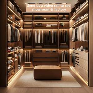 Ensemble de meubles de chambre à coucher avec porte en verre et cadre en aluminium, dressing de luxe - Product Image 6