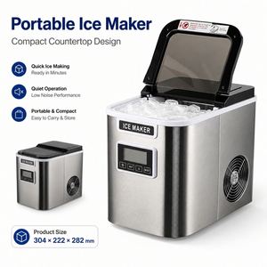 Portable <b>Countertop</b> <b>Ice</b> <b>Maker</b> Machine 12kg/24H Fast Bullet <b>Ice</b> <b>Maker</b> with 1.9L Water Tank for Home Bar Office OEM ODM - Product Image 1