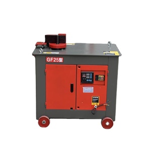 เครื่องดัดเหล็กเส้นแบบ CNC รุ่น GF25 สีแดง ดีไซน์กะทัดรัด ควบคุมด้วย PLC อุปกรณ์ดัดอัตโนมัติ - Product Image 1