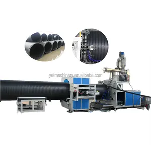 Máquinas de fabricação de linha de extrusão de tubo de bueiro de parede dupla oca de plástico HDPE/PE/PP