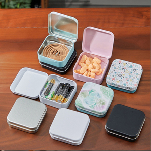 Logotipo personalizado <span class=keywords><strong>Rectangular</strong></span> seis colores tapa con bisagras regalo/dulces/menta embalaje hogar organizador contenedor de almacenamiento caja de lata de Metal - Product Image 6