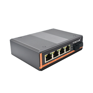 Tincam 4 cổng 10/100Mbps RJ45 + SC cổng điện kép DC12-52V mạng quang chuyển đổi công nghiệp PoE chuyển đổi - Product Image 3