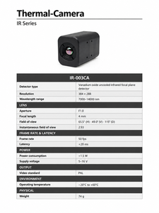 IR-003CA 384*288 Uncooled VOx LWIR <b>Thermal</b> <b>Camera</b> Module 4mm F1.0 Lens Low Latency <20ms - Product Image 2