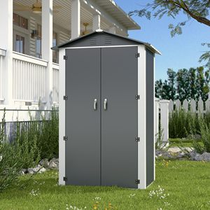 Capanno per Attrezzi <span class=keywords><strong>da</strong></span> <span class=keywords><strong>Esterno</strong></span> 4 X 3 Piedi in Metallo Facilmente Assemblabile Edificio per Deposito <span class=keywords><strong>da</strong></span> Giardino con Legno Trattato a Pressione Naturale - Product Image 6