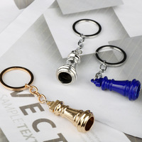 Porte-clés international pièce d'échiquier verre dôme pendentif voiture sac haute qualité métal porte-clés échecs amoureux cadeau