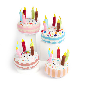 SY2025 sıcak satış Pet malzemeleri yumuşak peluş doğum günü pastası köpek çiğnemek oyuncak doğum günü hediyesi köpek açık eğlenceli köpek peluş oyuncak - Product Image 3