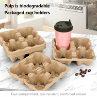Haowei Vente en gros de porte-gobelets en pâte à papier personnalisés 2/4 pour tasses à café et boissons chaudes