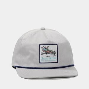 OEM Custom Logo 5 Panel Unstructured Slightly Curved Brim Snapback Cap Cotton <b>Light</b> Gray Woven Patch Hat With <b>Rope</b> - Product Image 4