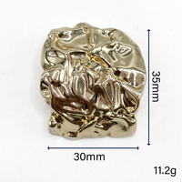 Durable hebilla femenina Irregular textura martillada ropa cinturón dorado conector deslizante Aleación de Zinc Metal traje de baño Bikini sujetador
