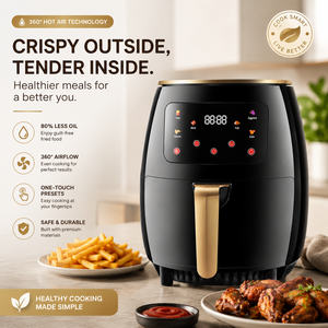 <span class=keywords><strong>Freidora</strong></span> de <span class=keywords><strong>Aire</strong></span> Digital Inteligente de 6 Litros con Pantalla Táctil, Horno Eléctrico Multifuncional para Cocinar y Hornear en Casa, <span class=keywords><strong>Freidora</strong></span> de <span class=keywords><strong>Aire</strong></span> de Plástico - Product Image 5