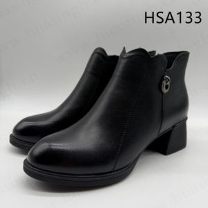 Scarpe da Ufficio HY per <span class=keywords><strong>Hotel</strong></span> e Banche, Tacco Quadrato Hua Singh, Scarpe Eleganti da Donna in Pelle Pieno Fiore con Zip HSA133 - Product Image 4