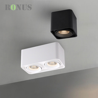 Spot LED COB double tête 7W*2 orientable 14W, réglable, pour montage en surface au plafond