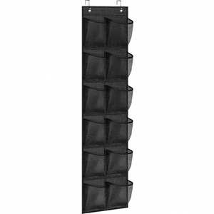 Gray 12 Grid Wall-Mounted <b>Shelf</b> Home Dormitory Hanging Storage Bag Door Rear Hanging Bag - Product Image 5