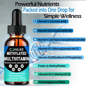 Gouttes liquides multivitaminées méthylées 9 en <span class=keywords><strong>1</strong></span> : Complexe B méthylé, <span class=keywords><strong>B12</strong></span>, Folate, TMG pour l'énergie et le cerveau (MTHFR) - Product Image 5