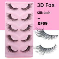 5 paires de faux cils en fibre végétale naturelle, cils naturels XF 3D noirs pour cils en bande de 8 à 20 mm, vente en gros, boîte personnalisée