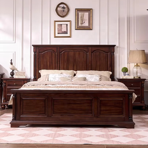 Lit double en panneaux de bois au <span class=keywords><strong>design</strong></span> contemporain pour <span class=keywords><strong>chambre</strong></span> principale, style campagnard, idéal pour grandes et petites chambres - Product Image 2