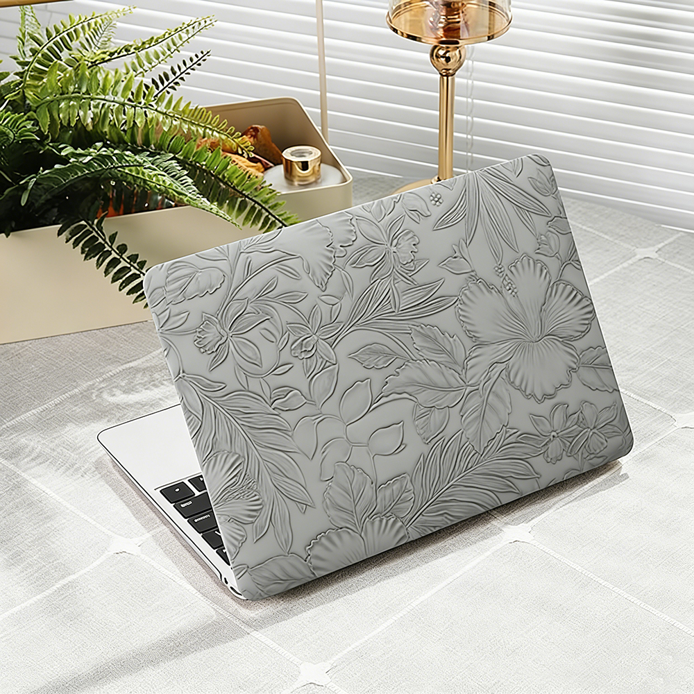 Hoja de bambú gris elefante - Grabado en relieve