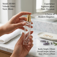 Flacon pulvérisateur transparent vide pour cosmétiques, 30 ml, 50 ml, 100 ml, avec bouchon à vis 18 mm, en verre, pour parfum
