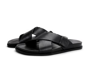 Sandales d'été en <span class=keywords><strong>cuir</strong></span> de vachette véritable pour hommes, pantoufles de mode d'extérieur à la mode avec rembourrage respirant pour hommes - Product Image 6