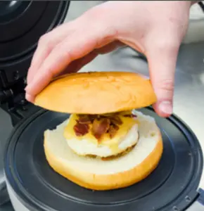 Dondurma dolması burger sandviç hamburger waffle kase makinesi UFO Burger presi makinesi