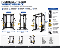 Appareil d'entraînement fonctionnel à double poulie réglable avec rack de musculation pour salle de sport