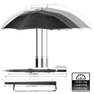 <span class=keywords><strong>Parapluie</strong></span> de golf semi-automatique de luxe 30 pouces, robuste, double couche, ventilé, extra large, <span class=keywords><strong>très</strong></span> résistant au vent, avec impression de logo - Product Image 6
