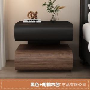 Custom-made wooden bedside table, Chinese style floating bedside table, solid wood minimalist home bedroom <b>small</b> storage <b>cabinet</b> - Product Image 5