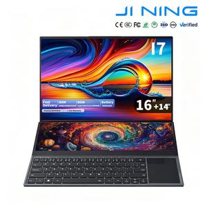 แล็ปท็อปจอคู่รุ่นใหม่ Core I7 9850h หน้าจอสัมผัส 16+14 นิ้ว แรม 16gb  SSD 512gb โน้ตบุ๊กโลหะ สำหรับงานวิดีโอ ออฟฟิศ ธุรกิจ Hfbook28/ds160-91 - Product Image 1