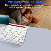 Keyboard Tablet Nirkabel Bt Lucu Portabel 2.4g Mouse dan Keyboard Combo Laptop Eksternal Multi-perangkat untuk Ponsel Laptop Hadiah