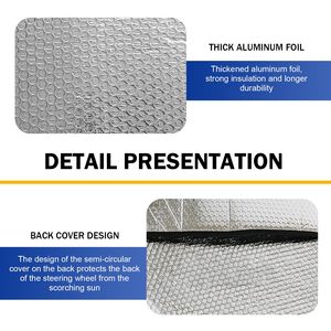 Protector de <span class=keywords><strong>Volante</strong></span> de Coche Anti-Calor, Plegable, Bloqueador Solar para <span class=keywords><strong>Volante</strong></span>, Accesorios de Protección Solar para Camioneta y SUV - Product Image 5